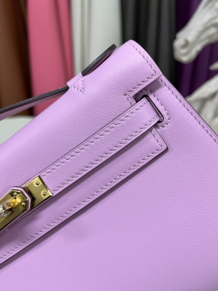 Kelly Pochette Swift Leather“22*12*7CM”-0301=