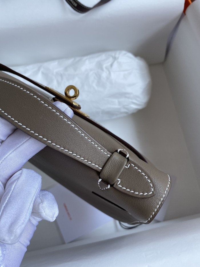 Kelly Pochette Swift Leather“22*12*7CM”-0301=
