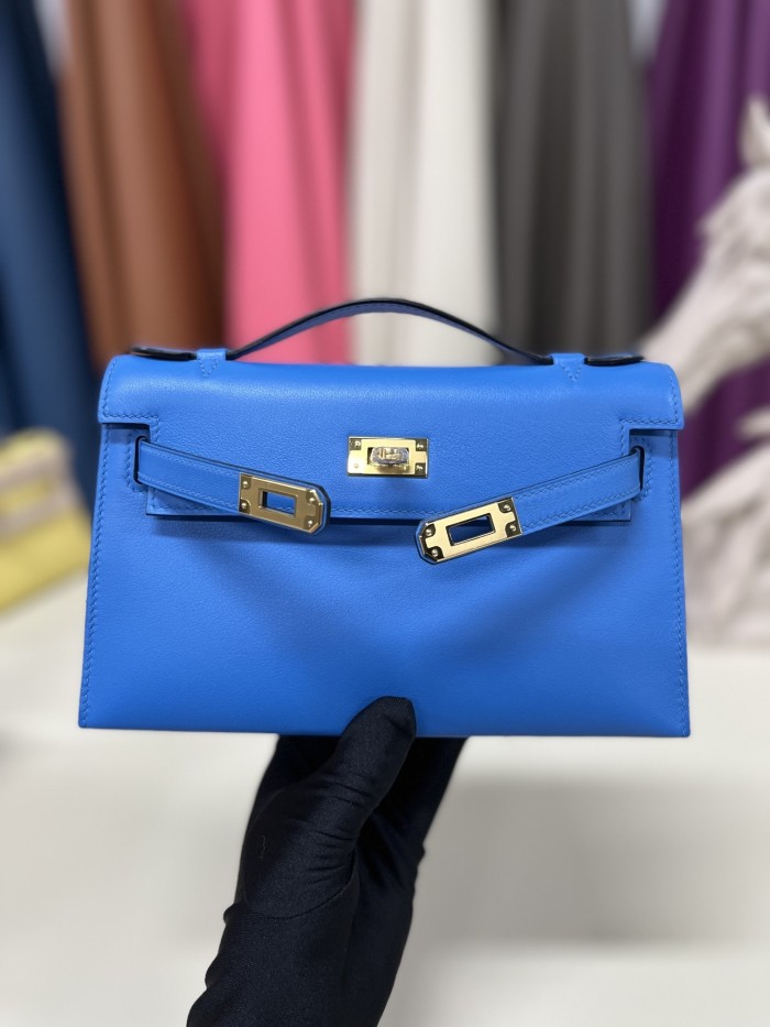 Kelly Pochette Swift Leather“22*12*7CM”-0301=