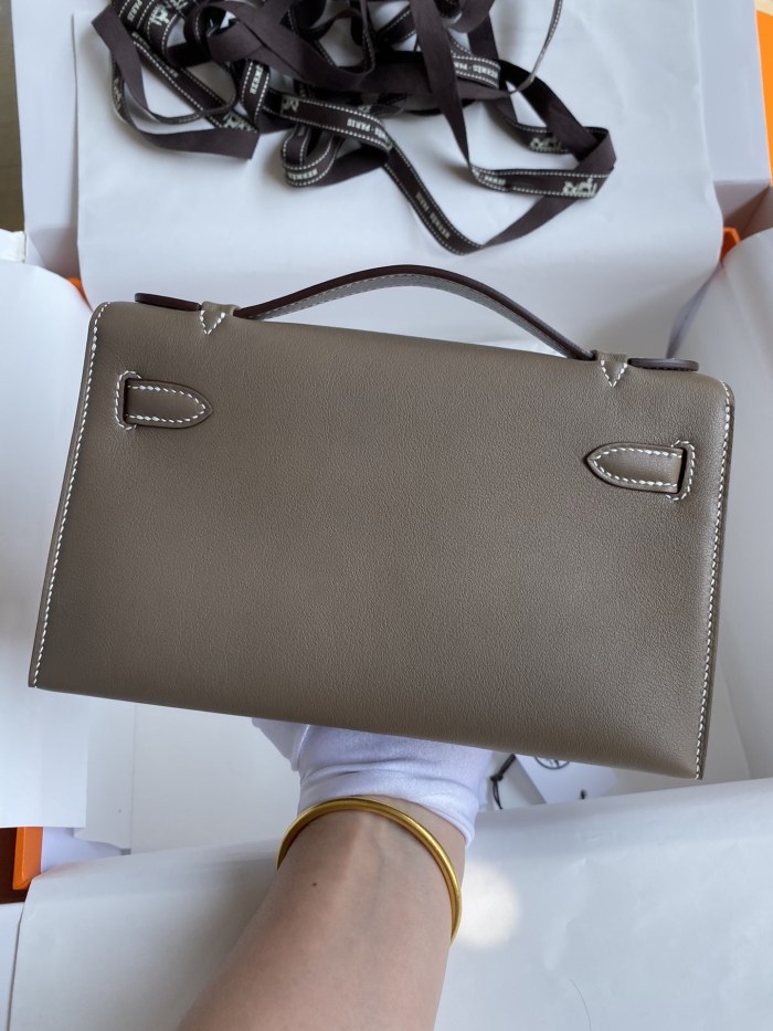 Kelly Pochette Swift Leather“22*12*7CM”-0301=