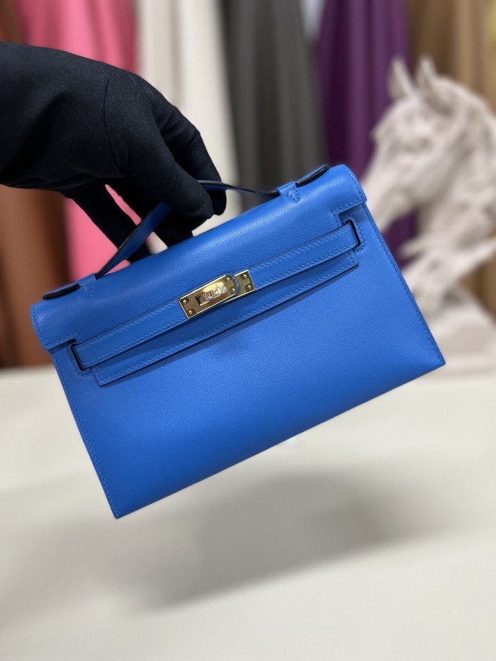 Kelly Pochette Swift Leather“22*12*7CM”-0301=