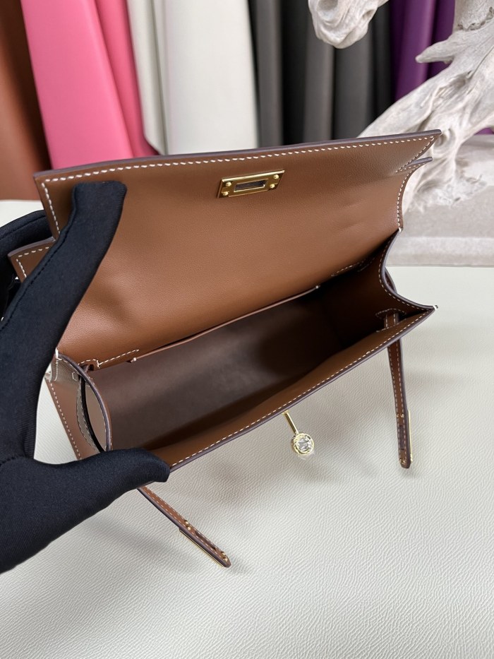 Kelly Pochette Swift Leather“22*12*7CM”-0301=