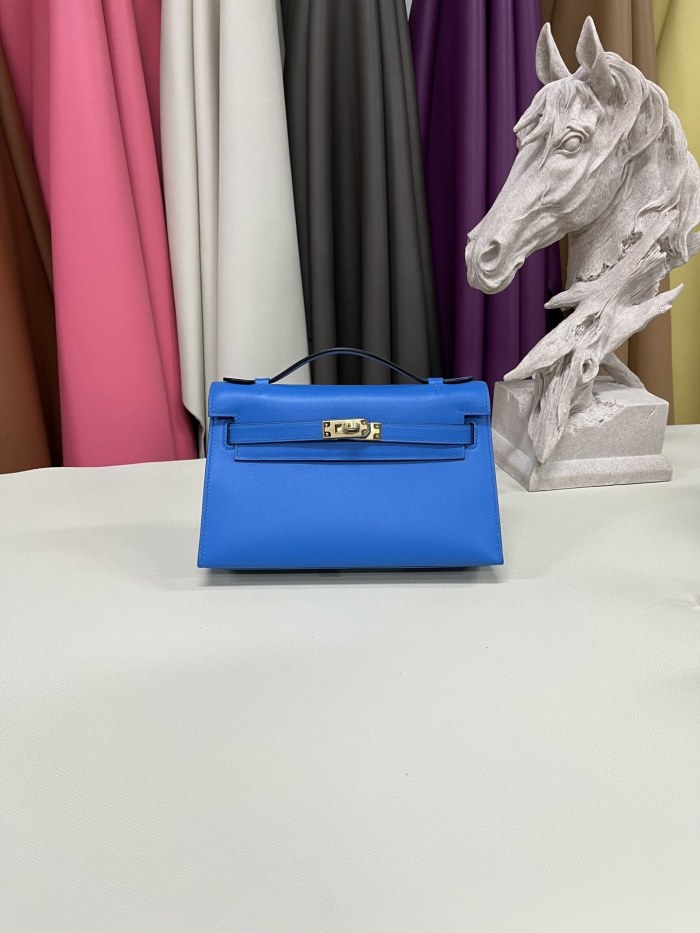 Kelly Pochette Swift Leather“22*12*7CM”-0301=