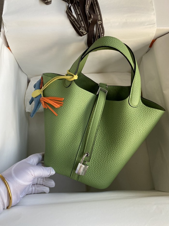 Picotin Lock 18 Bag Clemence Leather“18*18*18CM”-079=