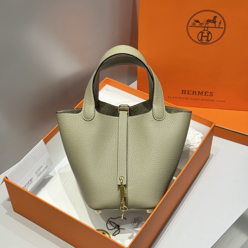 Picotin Lock 18 Bag Clemence Leather“18*18*18CM”-079=