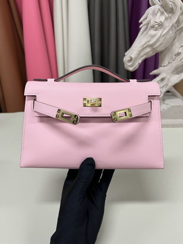 Kelly Pochette Swift Leather“22*12*7CM”-0301=