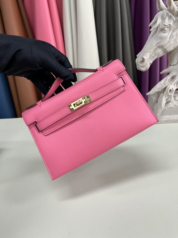 Kelly Pochette Swift Leather“22*12*7CM”-0301=