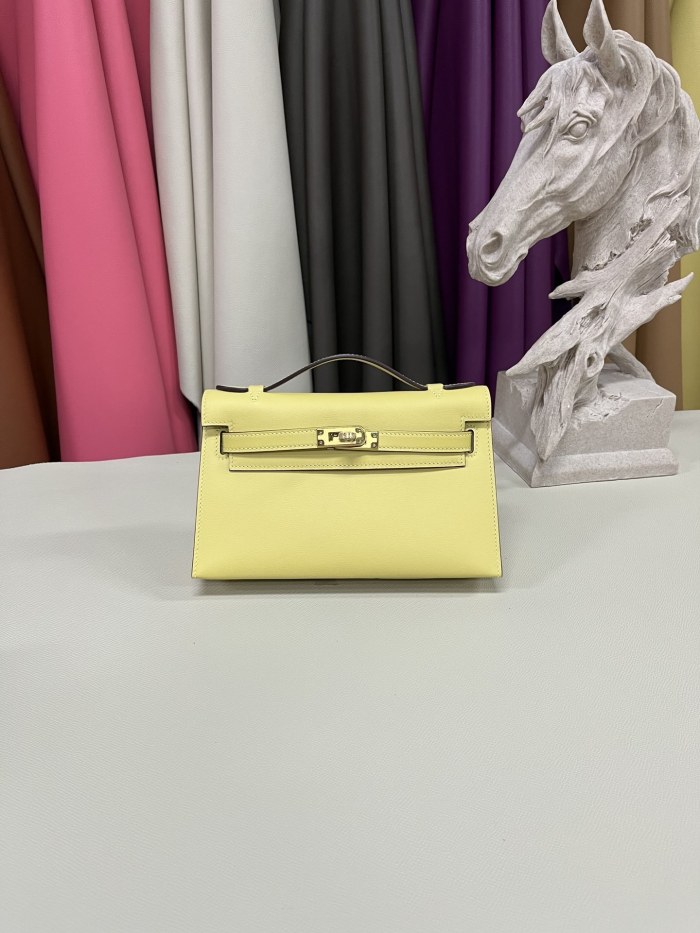 Kelly Pochette Swift Leather“22*12*7CM”-0301=