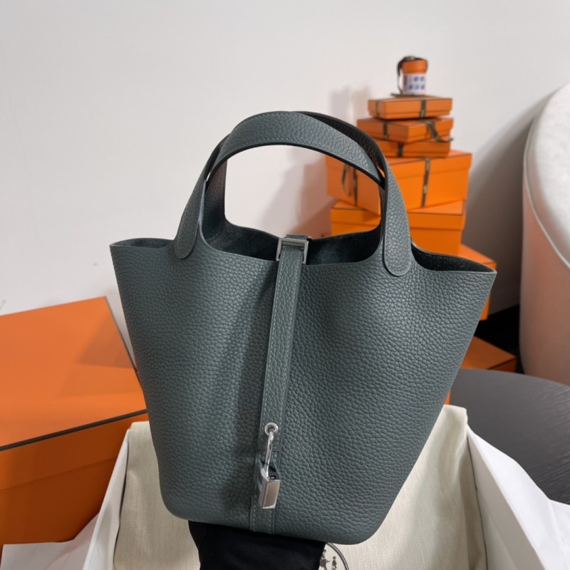 Picotin Lock 18 Clemence Leather Bag“18*18*13CM”-058=