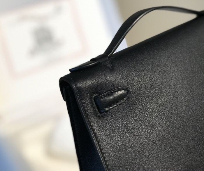 Kelly Pochette Swift Leather“22*12*7CM”-0301=