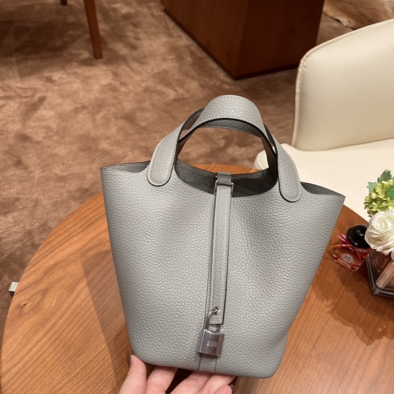 Picotin Lock 18 Clemence Leather Bag“18*18*13CM”-058=