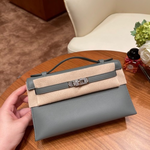 Kelly Pochette Swift Leather“22*12*7CM”-0301=