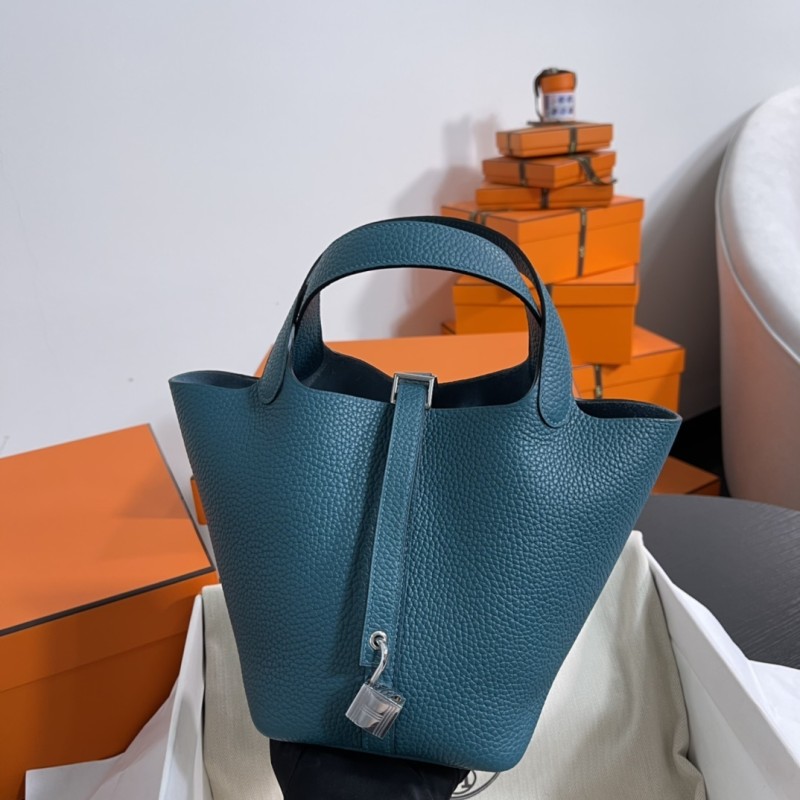 Picotin Lock 18 Clemence Leather Bag“18*18*13CM”-058=