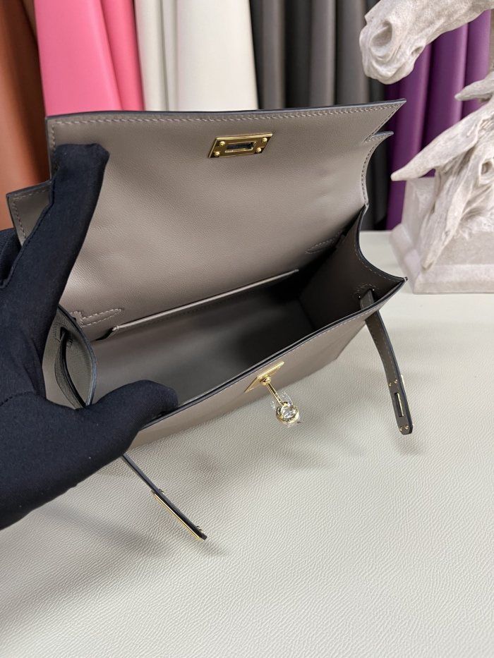 Kelly Pochette Swift Leather“22*12*7CM”-0301=