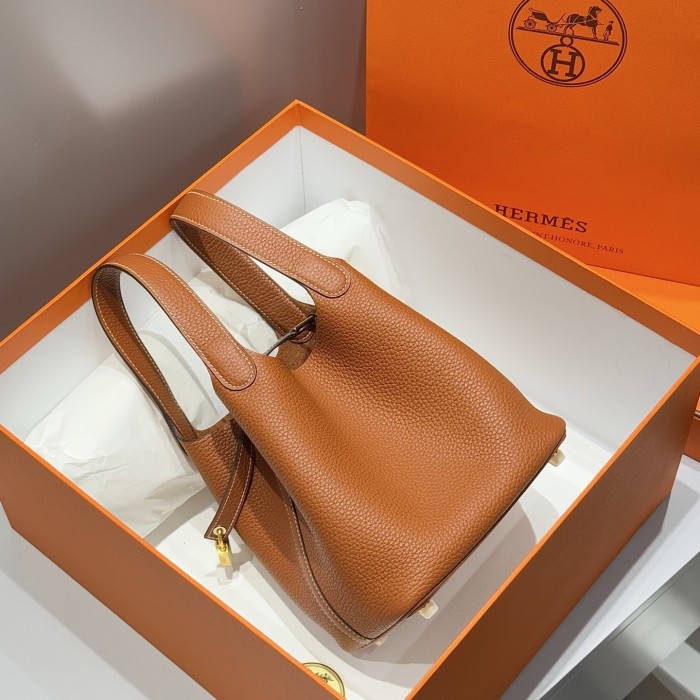 Picotin Lock 18 Bag Clemence Leather“18*18*18CM”-079=