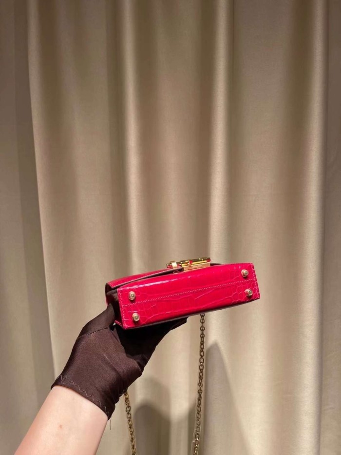 Verrou Chain Mini Bag 17 Alligator“17*14*4.2CM”-00801=