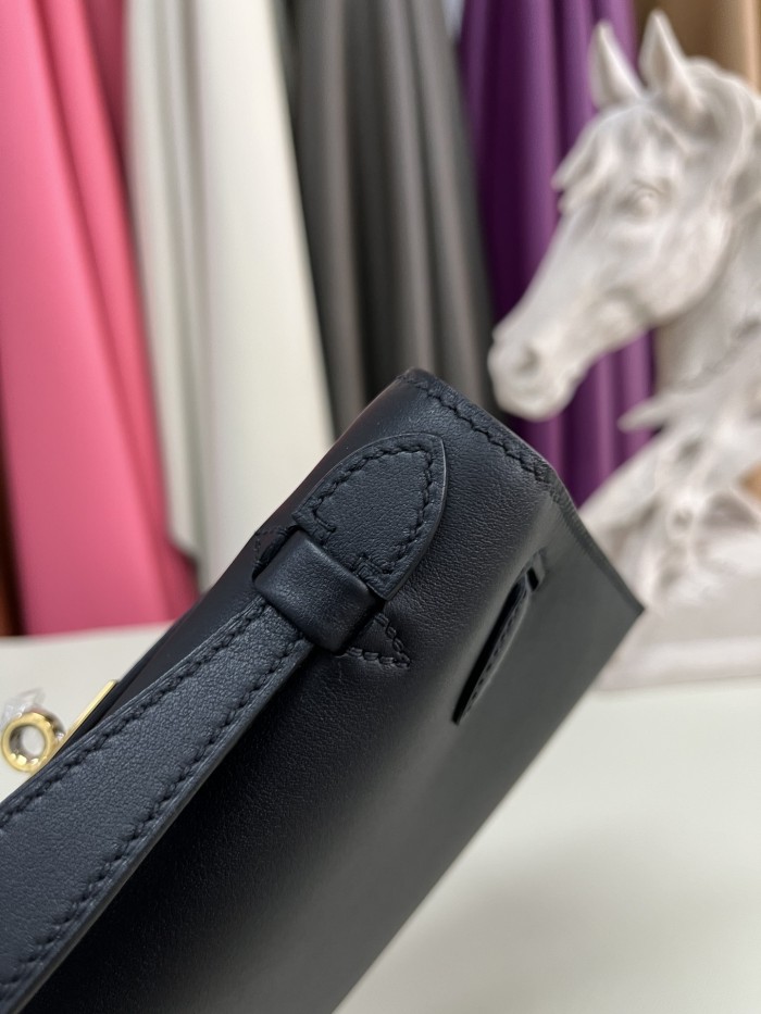 Kelly Pochette Swift Leather“22*12*7CM”-0301=