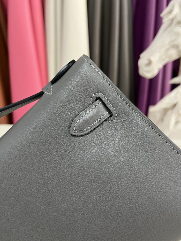 Kelly Pochette Swift Leather“22*12*7CM”-0301=
