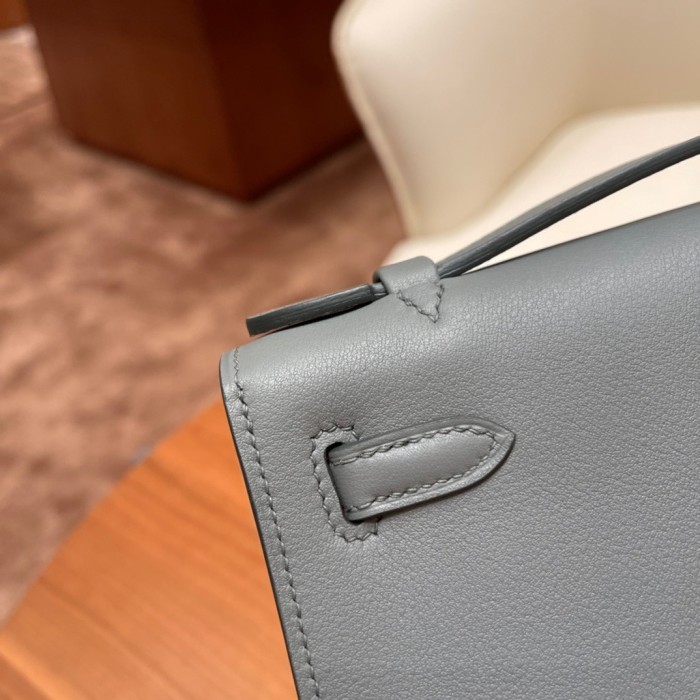 Kelly Pochette Swift Leather“22*12*7CM”-0301=