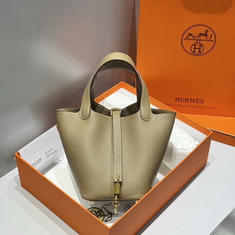 Picotin Lock 18 Bag Clemence Leather“18*18*18CM”-079=