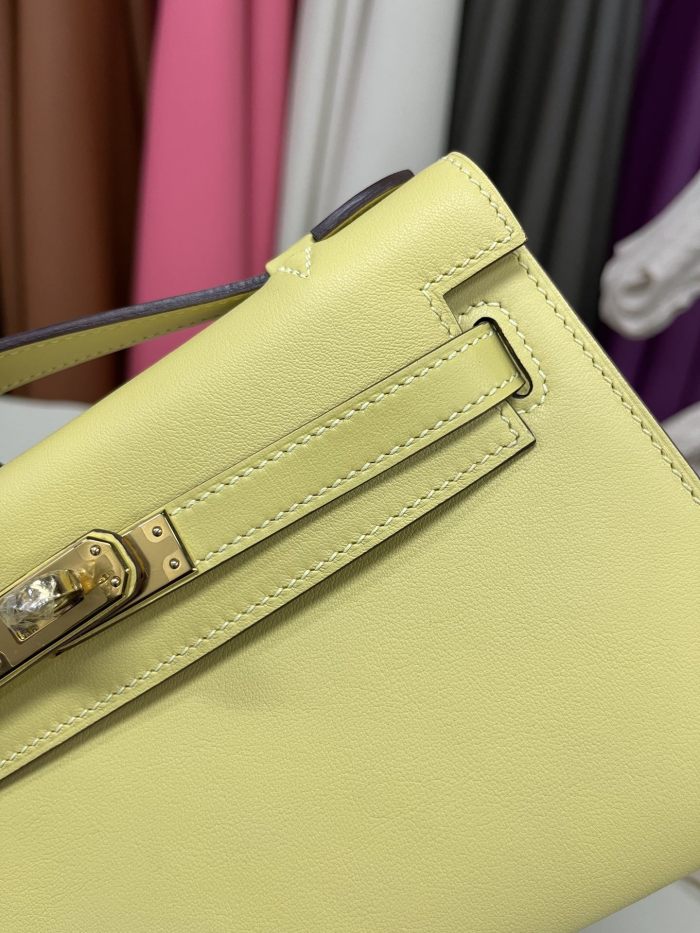 Kelly Pochette Swift Leather“22*12*7CM”-0301=