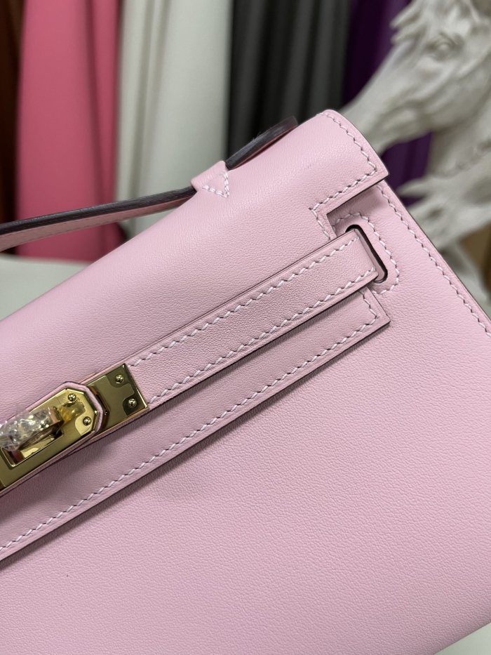 Kelly Pochette Swift Leather“22*12*7CM”-0301=