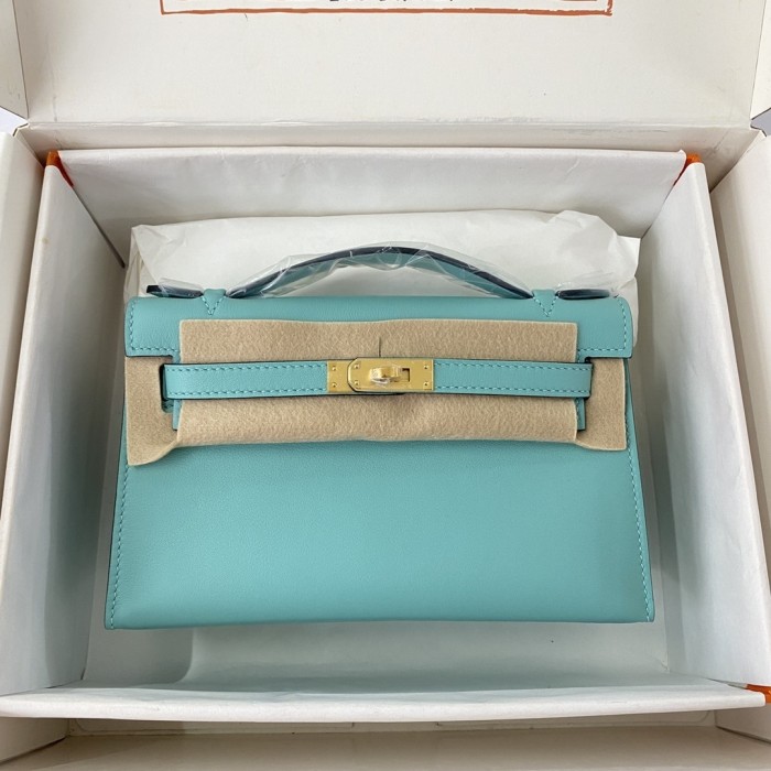 Kelly Pochette Swift Leather“22*12*7CM”-0301=