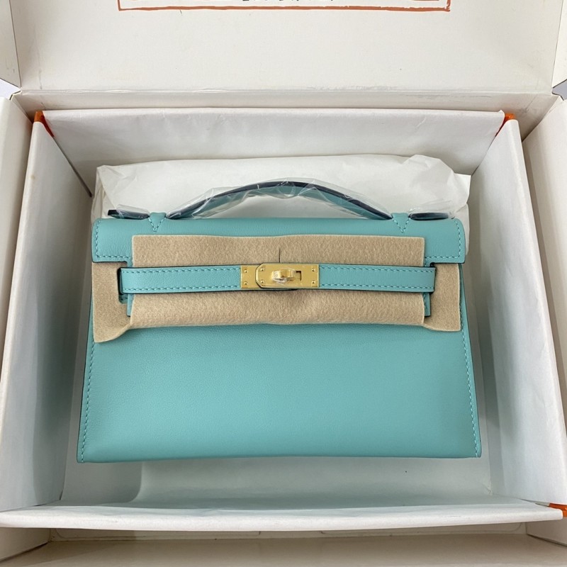 Kelly Pochette Swift Leather“22*12*7CM”-0301=