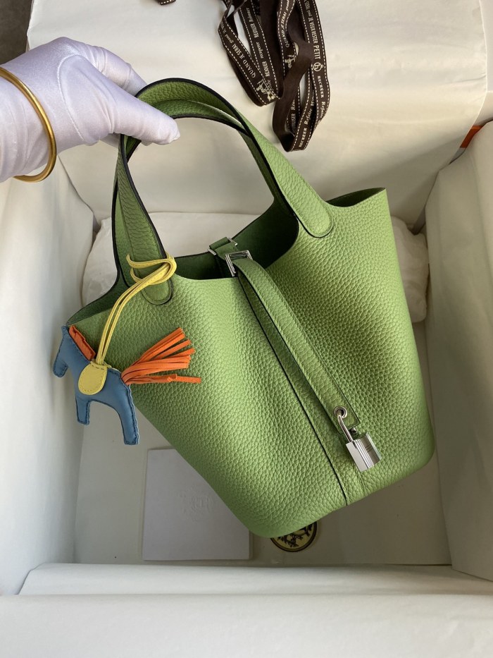 Picotin Lock 18 Bag Clemence Leather“18*18*18CM”-079=