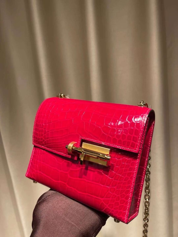 Verrou Chain Mini Bag 17 Alligator“17*14*4.2CM”-00801=