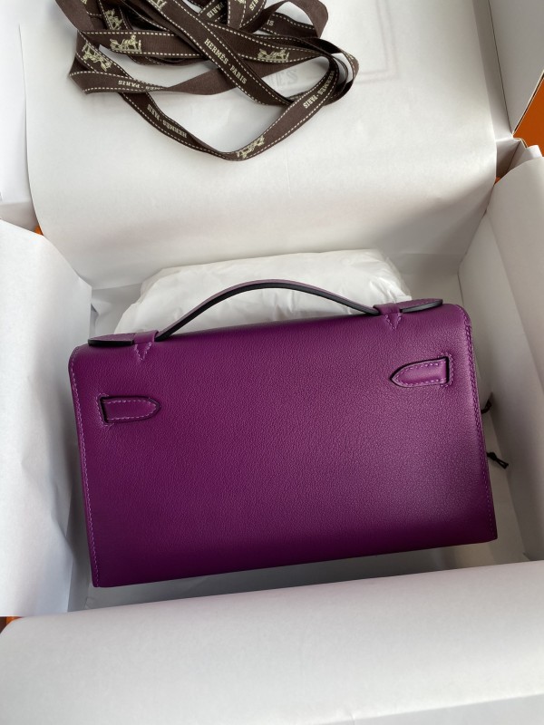 Kelly Pochette Swift Leather“22*12*7CM”-0301=