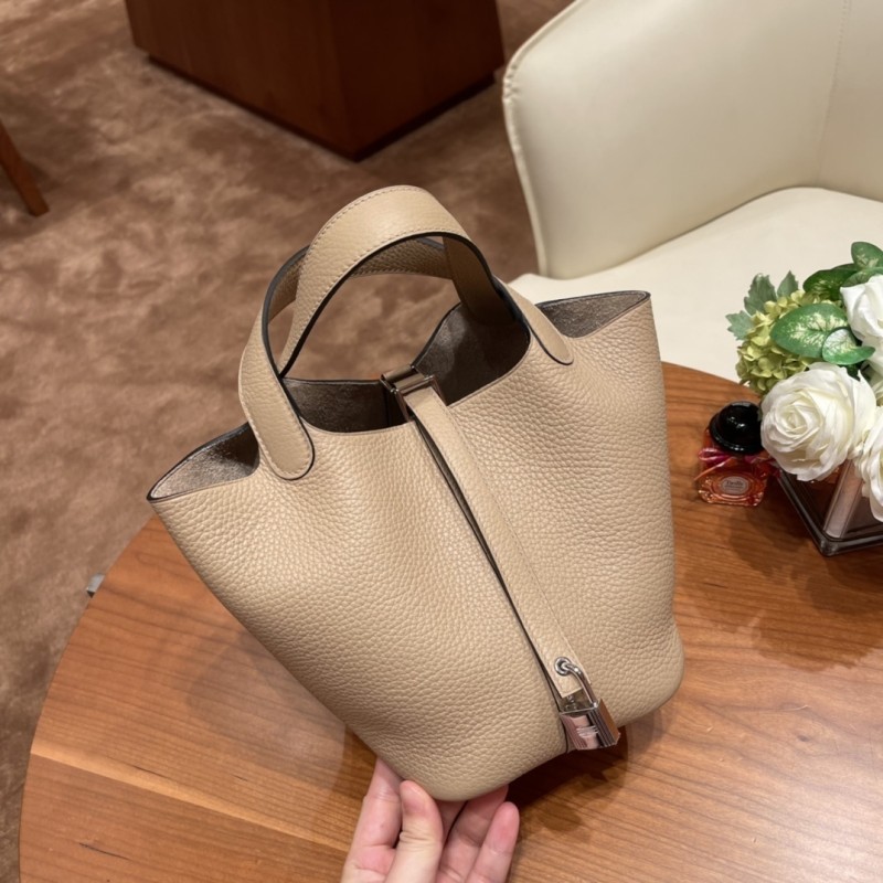 Picotin Lock 18 Clemence Leather Bag“18*18*13CM”-058=