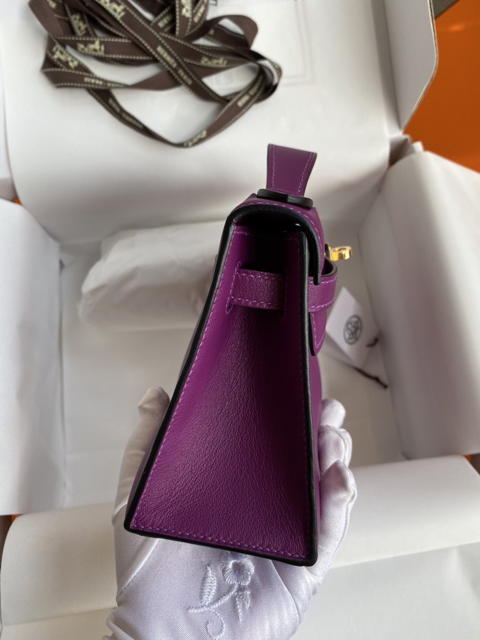 Kelly Pochette Swift Leather“22*12*7CM”-0301=