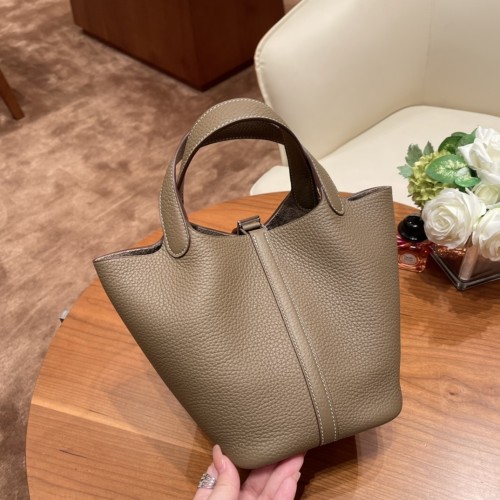 Picotin Lock 18 Clemence Leather Bag“18*18*13CM”-058=
