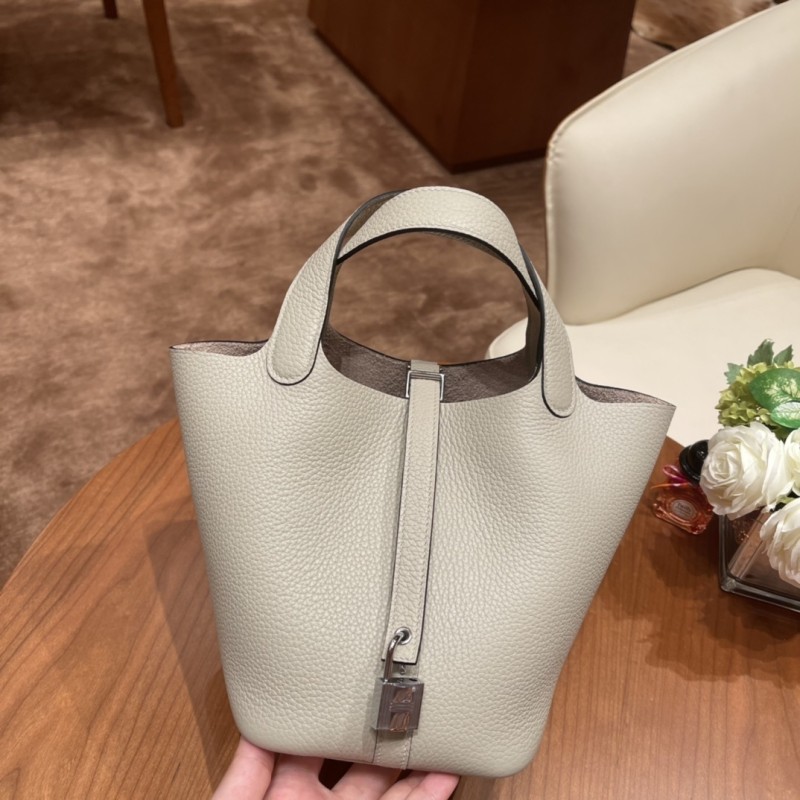 Picotin Lock 18 Clemence Leather Bag“18*18*13CM”-058=