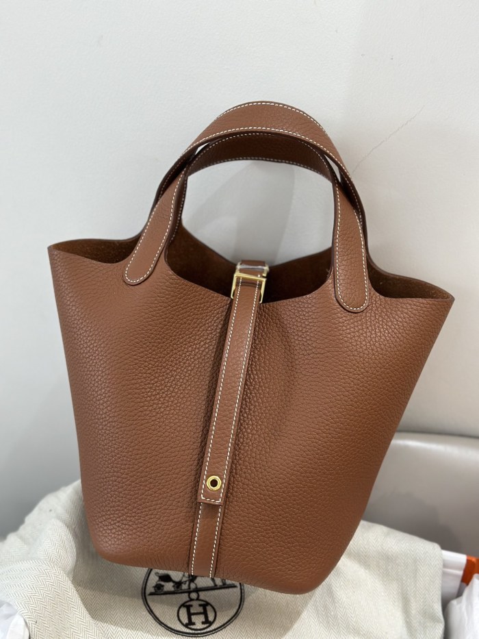 Picotin Lock 18 Clemence Leather Bag“18*18*13CM”-058=