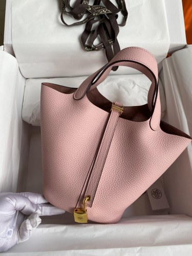 Picotin Lock 18 Bag Clemence Leather“18*18*18CM”-079=