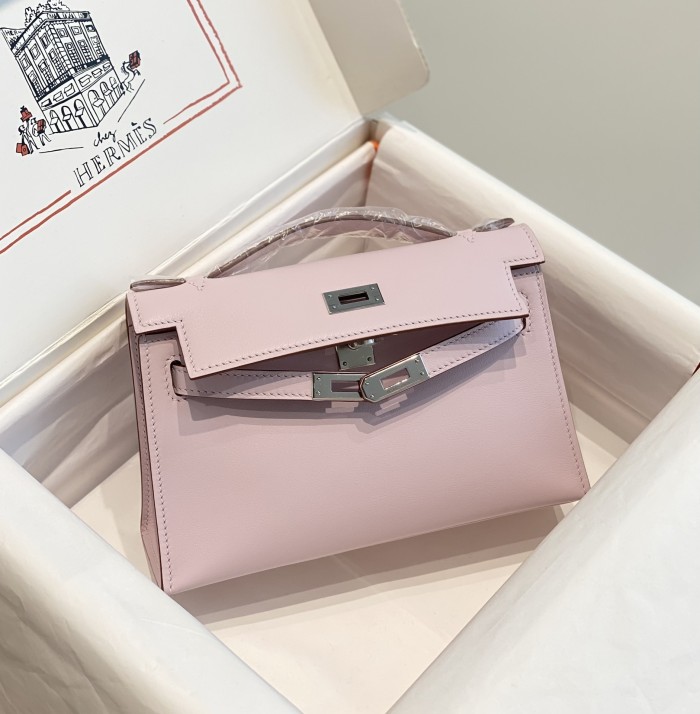 Kelly Pochette Swift Leather“22*12*7CM”-0301=