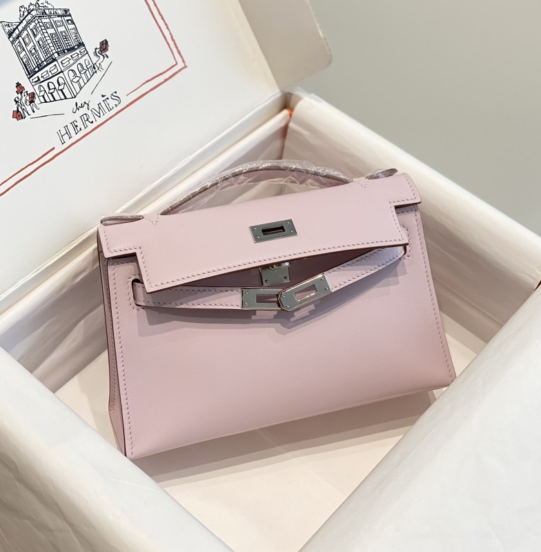 Kelly Pochette Swift Leather“22*12*7CM”-0301=
