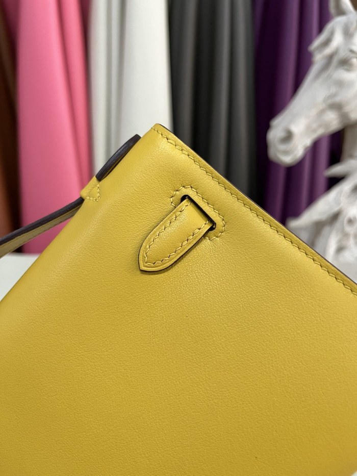Kelly Pochette Swift Leather“22*12*7CM”-0301=