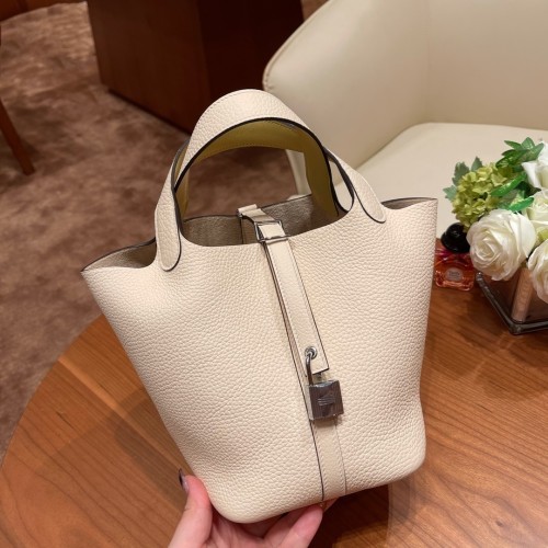 Picotin Lock 18 Clemence Leather Bag“18*18*13CM”-058=