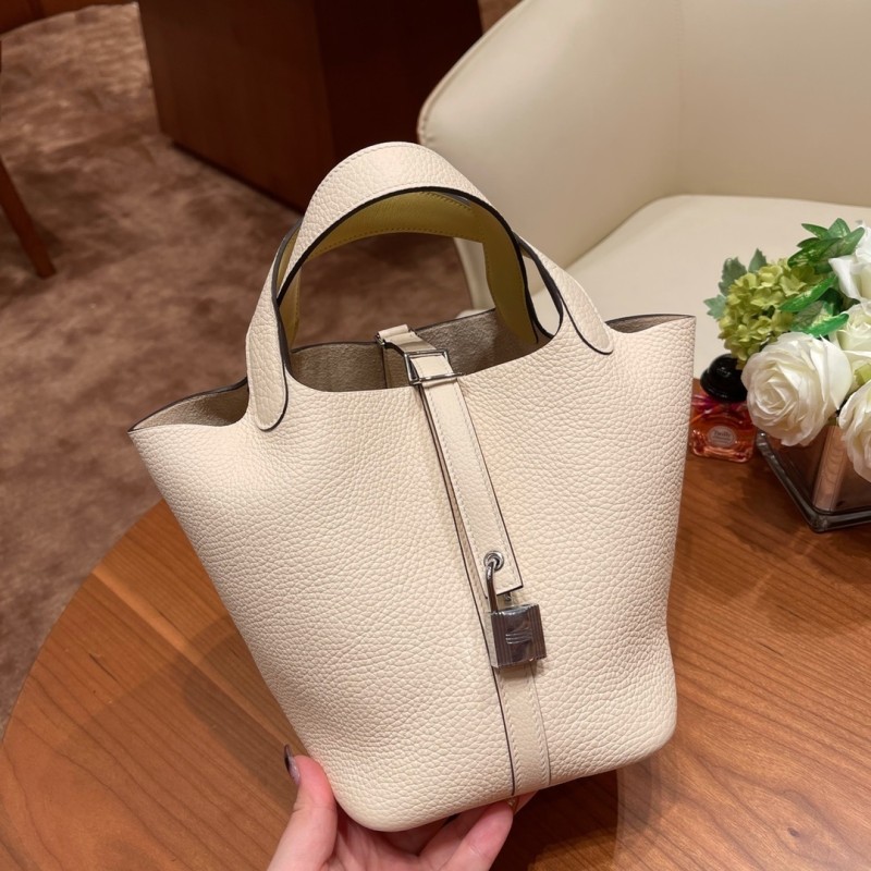 Picotin Lock 18 Clemence Leather Bag“18*18*13CM”-058=