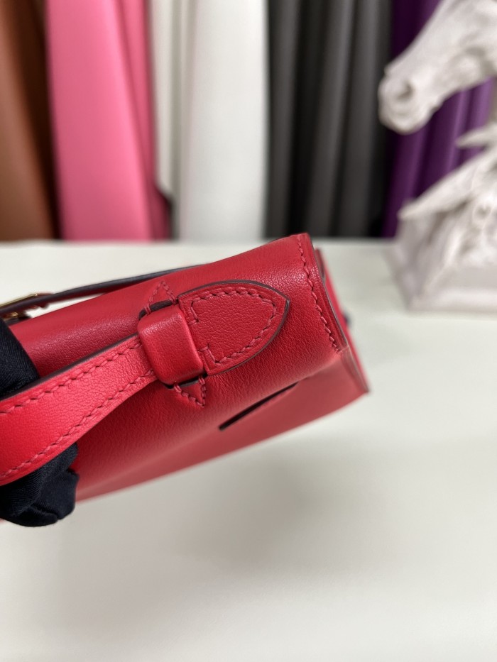 Kelly Pochette Swift Leather“22*12*7CM”-0301=