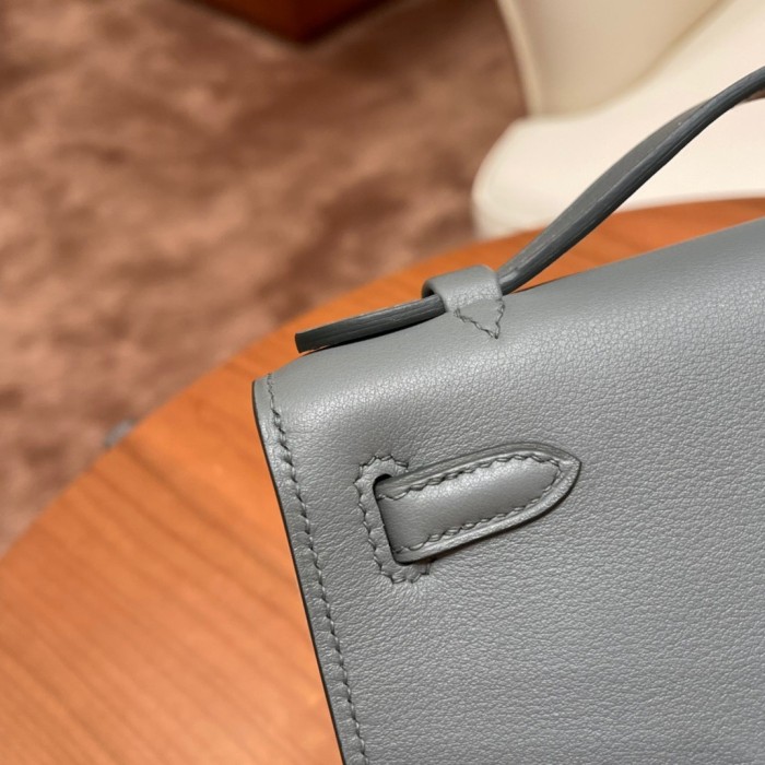 Kelly Pochette Swift Leather“22*12*7CM”-0301=