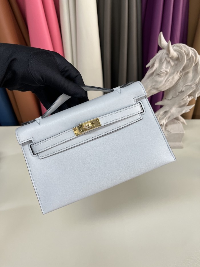 Kelly Pochette Swift Leather“22*12*7CM”-0301=
