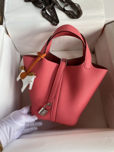 Picotin Lock 18 Bag Clemence Leather“18*18*18CM”-079=