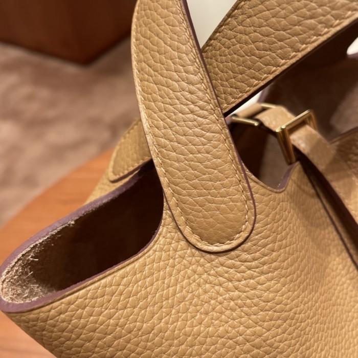 Picotin Lock 18 Clemence Leather Bag“18*18*13CM”-058=