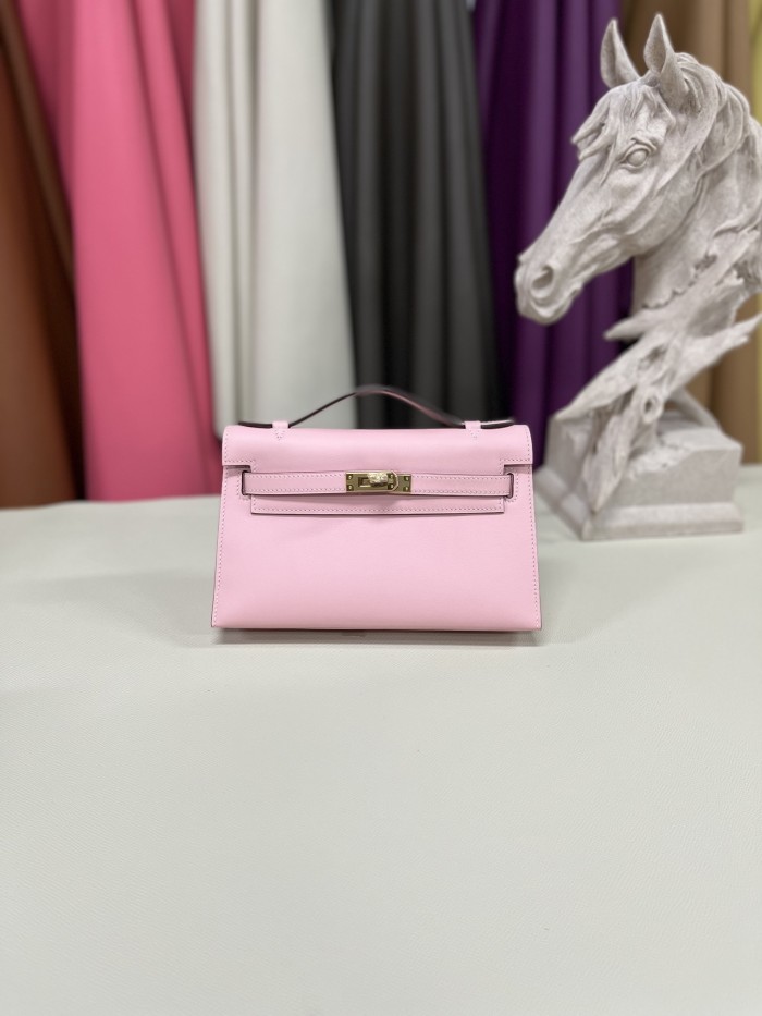 Kelly Pochette Swift Leather“22*12*7CM”-0301=