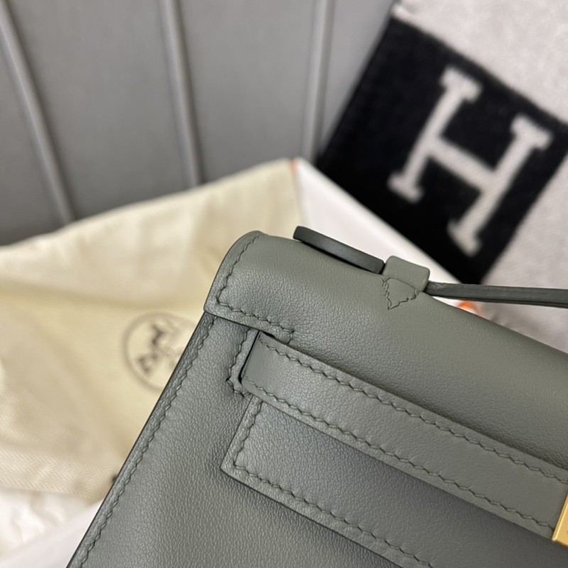 Kelly Pochette Swift Leather“22*12*7CM”-0301=
