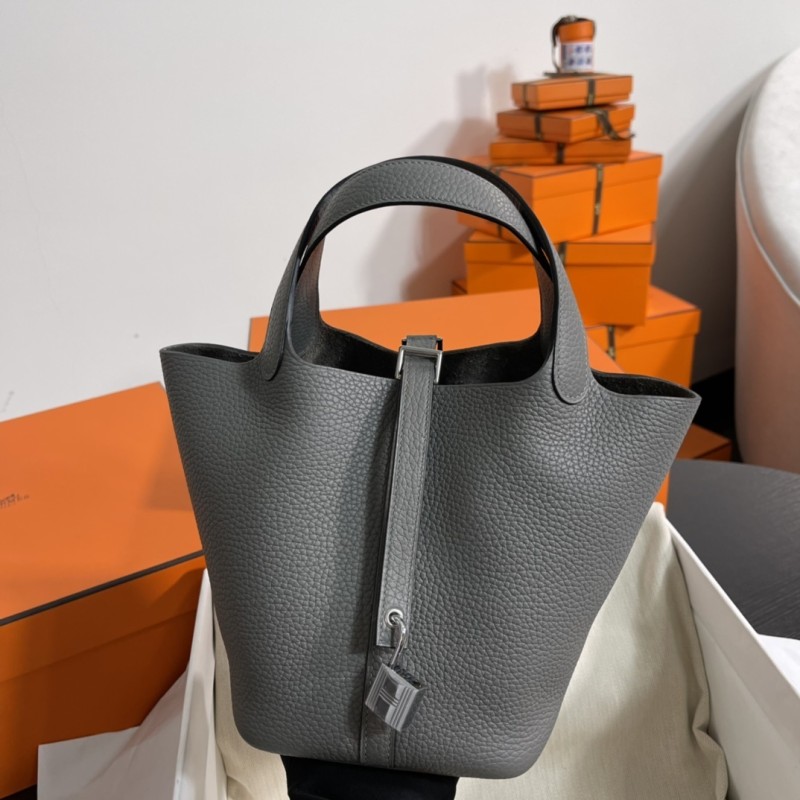 Picotin Lock 18 Clemence Leather Bag“18*18*13CM”-058=